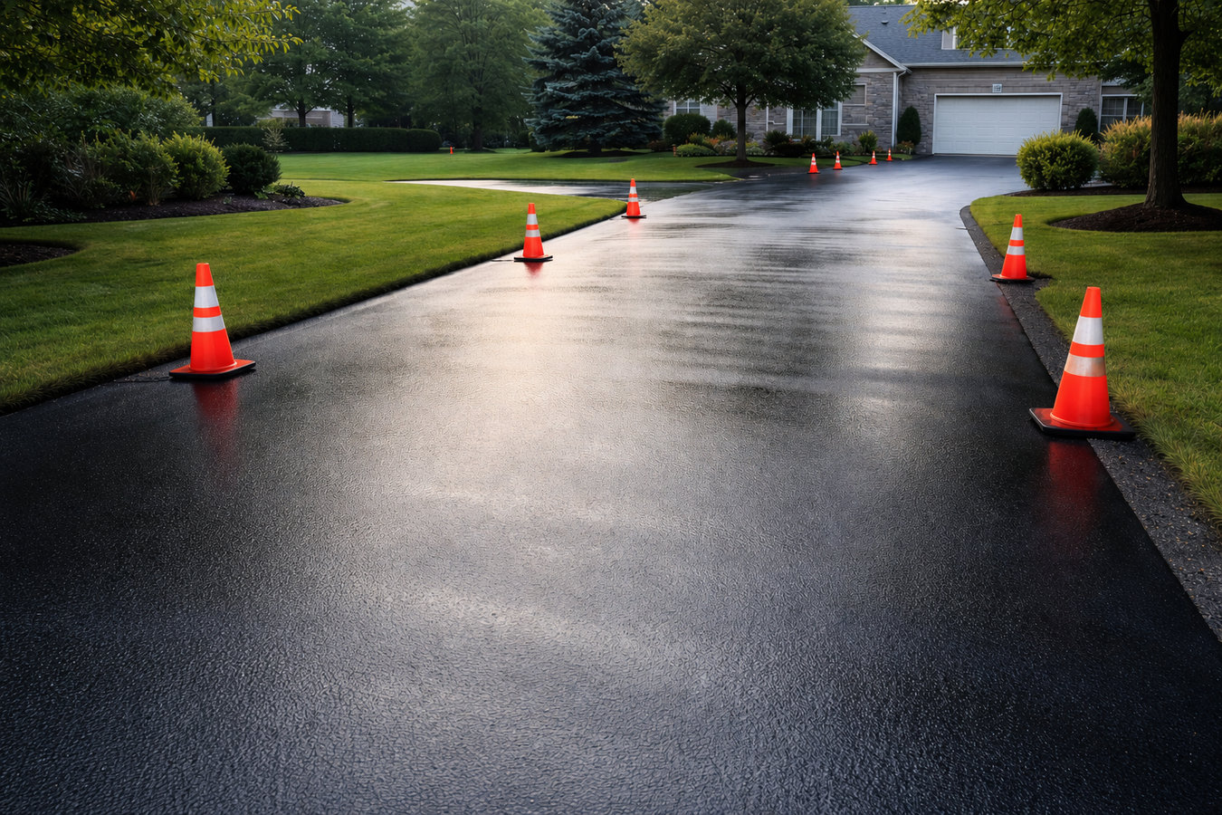 Asphalt sealcoating